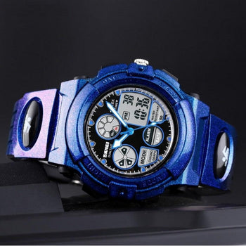 Orologio Sportivo da Ragazzo Multifunzione Blu con Doppio Display