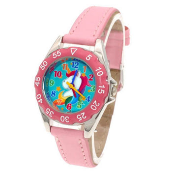 Orologio da ragazza analogico con quadrante unicorno e criniera colorata