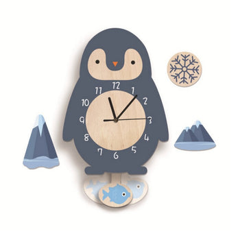 Divertente orologio da parete per bambini Pinguino