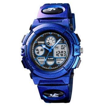 Orologio Sportivo da Ragazzo Multifunzione Blu con Doppio Display