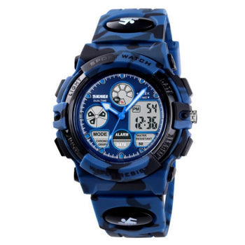 Orologio Sportivo da Ragazzo Multifunzione Blu con Doppio Display