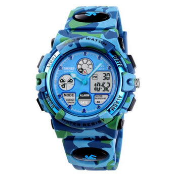 Orologio Sportivo da Ragazzo Multifunzione Blu con Doppio Display