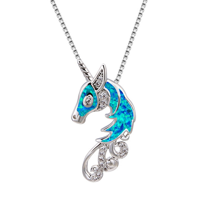 Collana d'argento da ragazza unicorno