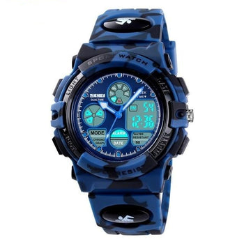 Orologio Sportivo da Ragazzo Multifunzione Blu con Doppio Display