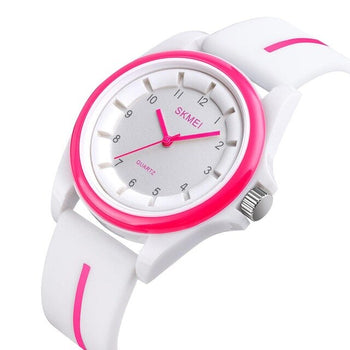 Orologio da ragazza analogico bianco e rosa