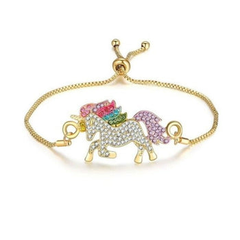 Braccialetto da ragazza unicorno strass