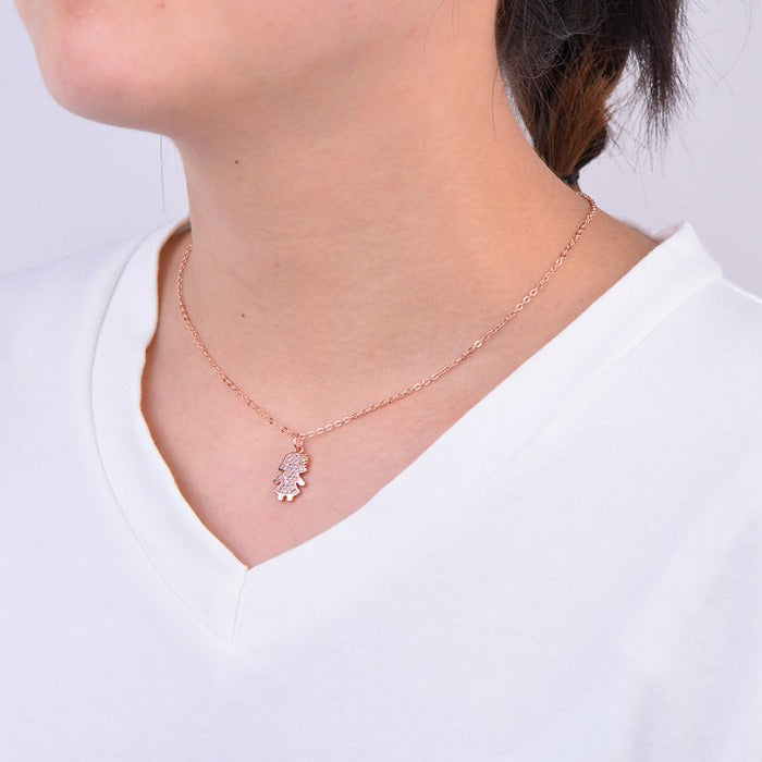 Collana da bambina in oro rosa con strass